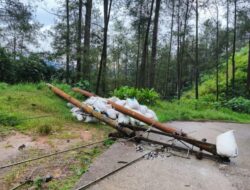 DUA TIANG LISTIK ROBOH DIGUNUNG BUTAK LOR PONOROGO AKIBAT HUJAN DAN ANGIN KENCANG