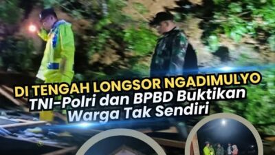 Di Tengah Longsor Ngadimulyo, TNI-Polri dan BPBD Buktikan Warga Tak Sendiri