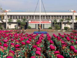 KOMANDAN BESERTA SELURUH PRAJURIT YONIF 5 MARINIR IKUTI APEL KHUSUS DANBRIGIF 2 MARINIR 