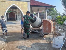 Gotong Royong Babinsa Tanjung, Warga Karang Langu Bangun Masjid