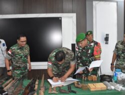 Satgas Yonif 741/GN Akhiri Misi Penugasan Perbatasan Dengan Serahkan Hasil Operasi Kepada Kolakops Pamtas RI-RDTL