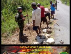 Satgas Mobile Yonif 644/Walet Sakti, Pos Ibele Melaksanakan Kegiatan Komunikasi Sosial (Komsos) Di Kampung Ayobaibur