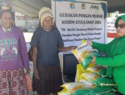 Meriahkan HUT TNI ke-80, Kodim 1713/Lanny Jaya Gelar Gerakan Pangan Murah Bersama BULOG