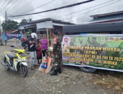 Jelang HUT TNI Ke-80, Kodim Mimika Bersama Bulog Gelar Penjualan Beras Murah Untuk Warga