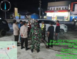 Koramil 13/Purba Bersinergi Dengan Polsek Dan Masyarakat Gelar Patroli Cipta Kamtibmas Di Wilayah Kecamatan Purba