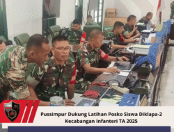 Pussimpur Dukung Latihan Posko Siswa Diklapa-2 Kecabangan Infanteri TA 2025