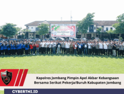 Kapolres Jombang Pimpin Apel Akbar Kebangsaan Bersama Serikat Pekerja/Buruh Kabupaten Jombang