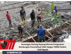 Semangat Gotong Royong Warnai Pengerjaan Bendungan Panondiwal Oleh Satgas TMMD Kodim 1625/Ngada