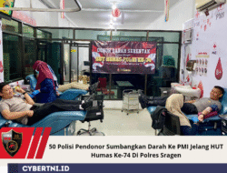 50 Polisi Pendonor Sumbangkan Darah Ke PMI Jelang HUT Humas Ke-74 Di Polres Sragen