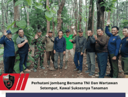 Perhutani Jombang Bersama TNI Dan Wartawan Setempat, Kawal Suksesnya Tanaman 