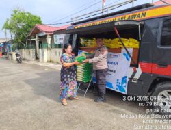 Polres Pelabuhan Belawan Gelar Gerakan Pangan Murah Polri, Jual 3 Ton Beras SPHP ke Warga