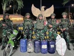 Satgas Pamtas Yonarmed 12 Kostrad Pos Motamasin Gagalkan Penyelundupan Barang Ilegal
