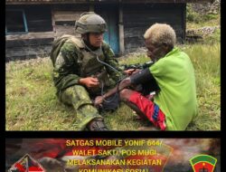 Satgas Mobile Yonif 644/Walet Sakti, Pos Mugi Melaksanakan Kegiatan Komunikasi Sosial (Komsos) Di Kampung Ikinem