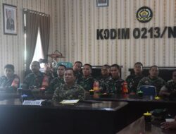 Dandim 0213/Nias Ikuti Zoom Meeting Bersama Wa pang TNI Bahas Kerja Sama Dengan PT. Agrinas Pangan Nusantara”