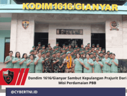 Dandim 1616/Gianyar Sambut Kepulangan Prajurit Dari Misi Perdamaian PBB