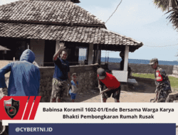 Babinsa Koramil 1602-01/Ende Bersama Warga Karya Bhakti Pembongkaran Rumah Rusak