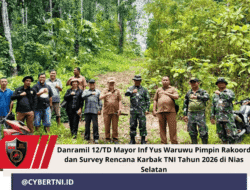 Danramil 12/TD Mayor Inf Yus Waruwu Pimpin Rakoord Dan Survey Rencana Karbak TNI Tahun 2026 Di Nias Selatan