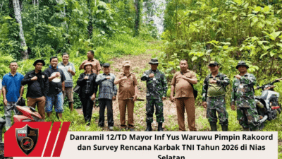 Danramil 12/TD Mayor Inf Yus Waruwu Pimpin Rakoord Dan Survey Rencana Karbak TNI Tahun 2026 Di Nias Selatan