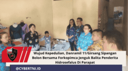 Wujud Kepedulian, Danramil 11/Girsang Sipangan Bolon Bersama Forkopimca Jenguk Balita Penderita Hidrosefalus Di Parapat