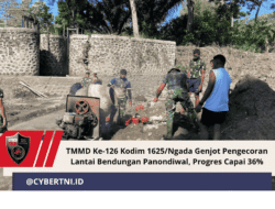 TMMD Ke-126 Kodim 1625/Ngada Genjot Pengecoran Lantai Bendungan Panondiwal, Progres Capai 36%