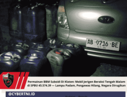 Permainan BBM Subsidi Di Klaten: Mobil Jerigen Beraksi Tengah Malam di SPBU 45.574.39 — Lampu Padam, Pengawas Hilang, Negara Dirugikan