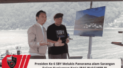 Presiden Ke 6 SBY Melukis Panorama alam Sarangan Dalam Kunjungan Kerja IBAS Wakil MPR RI