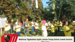Babinsa Tigabalata Ajak Lansia Tetap Sehat Lewat Senam Bersama