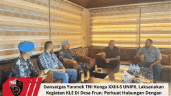 Dansatgas Yonmek TNI Konga XXIII-S UNIFIL Laksanakan Kegiatan KLE Di Desa Frun: Perkuat Hubungan Dengan Warga Dan Aparat Lokal