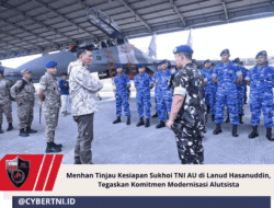 “Menhan Tinjau Kesiapan Sukhoi TNI AU di Lanud Hasanuddin, Tegaskan Komitmen Modernisasi Alutsista