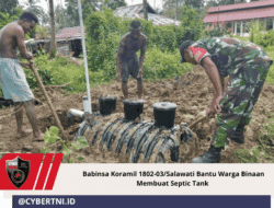 Babinsa Koramil 1802-03/Salawati Bantu Warga Binaan Membuat Septic Tank 