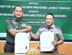 Kodam IV/Diponegoro Dan BPN Jateng Perkuat Kerja Sama Pengelolaan Aset Negara