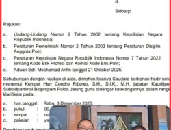 Tindak Lanjut Propam Polda Jateng Terkait Dugaan Kanit Reskrim Polsek Banjarsari, Surakarta AKP “H” Menjadikan Polsek Ajang Penitipan Mobil Rampasan Oknum DC