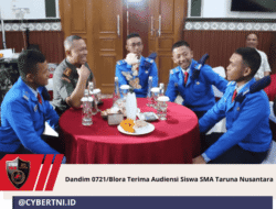 Dandim 0721/Blora Terima Audiensi Siswa SMA Taruna Nusantara