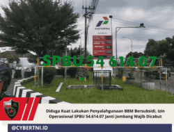 Diduga Kuat Lakukan Penyalahgunaan BBM Bersubsidi, Izin Operasional SPBU 54.614.07 Janti Jombang Wajib Dicabut