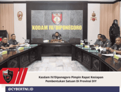 Kasdam IV/Diponegoro Pimpin Rapat Kesiapan Pembentukan Satuan Di Provinsi DIY