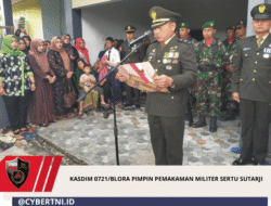 Kasdim 0721/Blora Pimpin Pemakaman Militer Sertu Sutarji