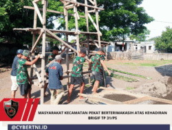 Masyarakat Kecamatan Pekat Berterimakasih Atas Kehadiran Brigif TP 31/PS
