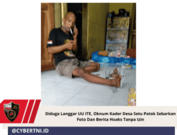 Diduga Langgar UU ITE, Oknum Kader Desa Setu Patok Sebarkan Foto Dan Berita Hoaks Tanpa Izin