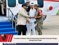 Presiden Prabowo Tiba Di Karawang, Disambut Antusias Warga Jelang Panen Raya