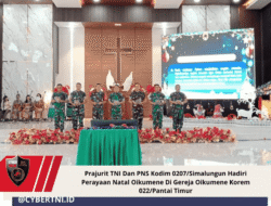 Prajurit TNI Dan PNS Kodim 0207/Simalungun Hadiri Perayaan Natal Oikumene Di Gereja Oikumene Korem 022/Pantai Timur