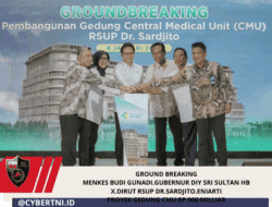 Ground breaking Menkes Budi Gunadi.Gubernur DIY Sri Sultan HB X.Dirut RSUP dr.Sardjito.Eniarti Proyek Gedung CMU Rp.900 Milliar