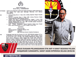 KASUS DUGAAN PELANGGARAN ETIK AKP H KANIT RESKRIM POLSEK BANJARSARI SURAKARTA, SAKSI² AKAN DIPERIKSA SELASA 20/02/26