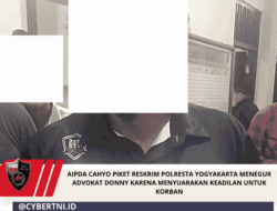 AIPDA CAHYO PIKET RESKRIM POLRESTA YOGYAKARTA MENEGUR ADVOKAT DONNY KARENA MENYUARAKAN KEADILAN UNTUK KORBAN