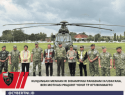 Kunjungan Menhan RI Didampingi Pangdam IX/Udayana, Beri Motivasi Prajurit Yonif TP 877/Biinmaffo