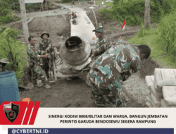 Sinergi Kodim 0808/Blitar Dan Warga, Bangun Jembatan Perintis Garuda Bendosewu Segera Rampung