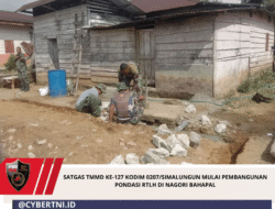 Satgas TMMD ke-127 Kodim 0207/Simalungun Mulai Pembangunan Pondasi RTLH Di Nagori Bahapal