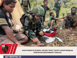 Dari Rumah Ke Rumah, Satgas Yonif 743/PSY Hadir Menjaga Kesehatan Masyarakat Tinolok