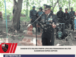 Dandim 0721/Blora Pimpin Upacara Pemakaman Militer Almarhum Kopka Sopyan