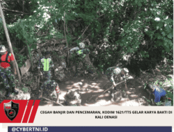 Cegah Banjir Dan Pencemaran, Kodim 1621/TTS Gelar Karya Bakti Di Kali Oenasi