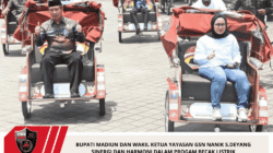 Bupati Madiun Dan Wakil Ketua Yayasan GSN Nanik S.Deyang Sinergi Dan Harmoni Dalam Progam Becak Listrik